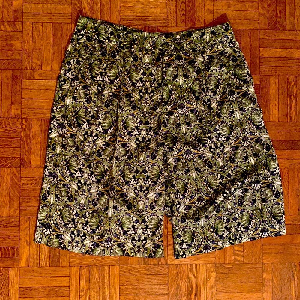 Zara Olive and Navy Botanical Print Women's Shorts